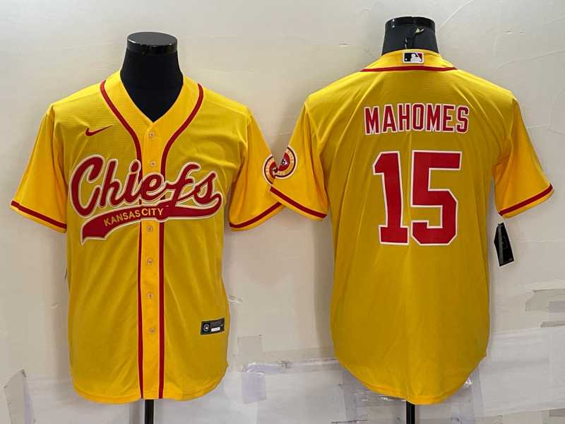 Men's Kansas City Chiefs #15 Patrick Mahomes Gold With Patch Cool Base Stitched Baseball Jersey,We sell and wholesale Men's Kansas City Chiefs #15 Patrick Mahomes Gold With Patch Cool Base Stitched Baseball Jersey on line form chian!